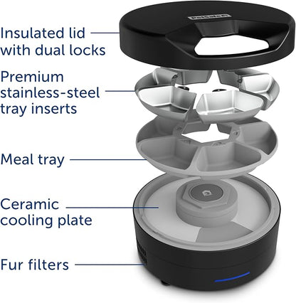 PetSafe FreshFeed Refrigerated Automatic Wet Food Feeder, 6 Meals, Black | 40F Dual Semiconductor Cooling, Keeps Wet Food Fresh, Automatic 6-Meal Rotating Tray, App-Controlled Scheduling