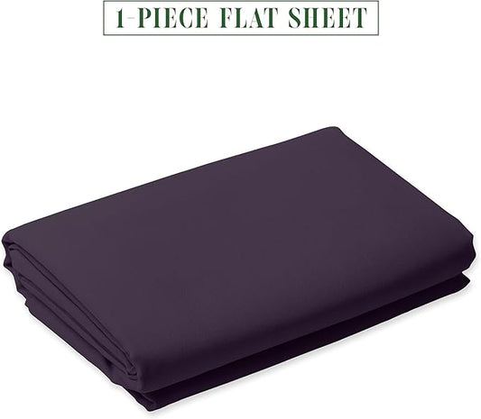 Luxury Flat Sheet on Amazon Elegant Comfort Wrinkle-Free 1500 Premier Hotel Quality 1-Piece Flat Sheet, Twin/Twin XL Size, Purple
