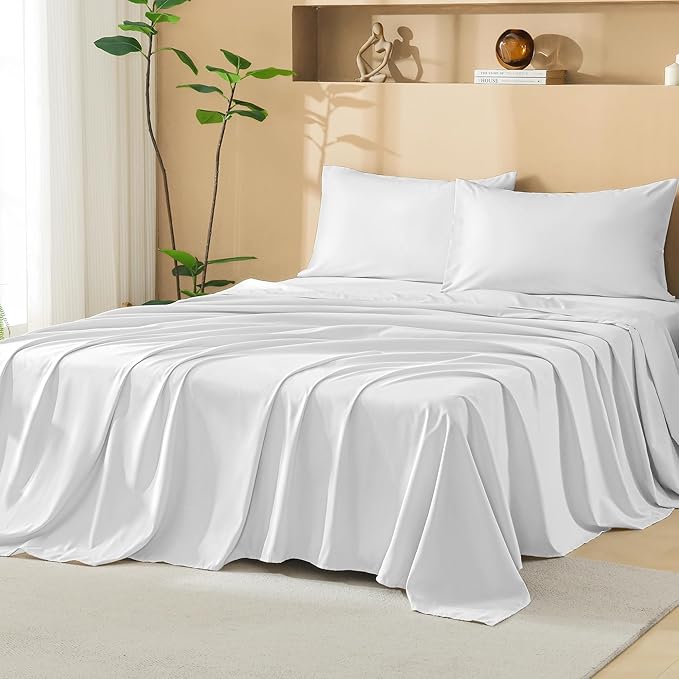 Litanika White Comforter Queen Size Set with Sheets - 7 Pieces Boho Bed in a Bag Chevron Tufted Complete Bedding Sets Lightweight All Season Bed Set with Comforter, Sheets, Pillowcases & Shams
