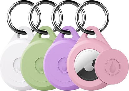 for Air tag Keychain Holder Case for Apple Air tag 1st & 2nd Generation, 4 Pack of IPX8 Waterproof, Fully Shockproof, Anti Scratch for Air tag Holder Case for Key, Kid, Bag, Luggage, Pets Collar