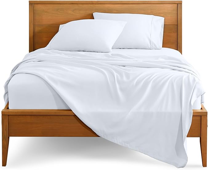 Bare Home Twin XL Sheet Set - 1800 Ultra-Soft Microfiber Twin Extra Long Bed Sheets - Double Brushed - Deep Pockets - Easy Fit - 3 Piece Set - Bedding Sheets & Pillowcases (Twin XL, White)