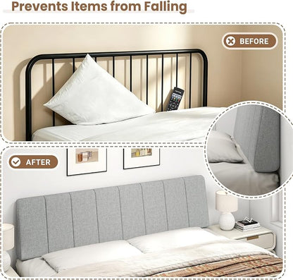 King Size Headboard Only-No Assembly Required, Light Gray | Easy to use no assembly required, Linen fabric and extra-thick foam for added comfort, Modern style headboard king size