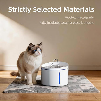 DOGNESS Pet Water Fountain for Cat & Small Dog 108oz/3.2L (D06-White) | Automatic Triple Filtration System,Low-Water Alert,indoor,Melamine materials,whisper-quiet
