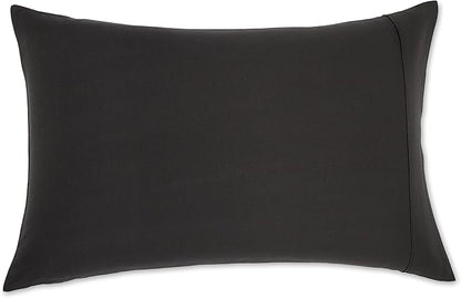Amazon Basics Standard Pillowcases Set of 2 - Lightweight, Super Soft Easy Care Microfiber, Black, 30" L x 20" W, Pillows Not Included