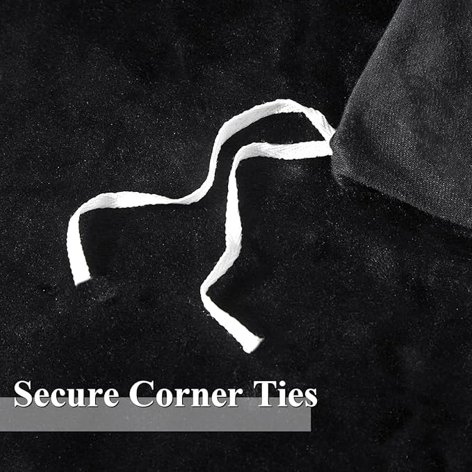 Ivellow Velvet Duvet Cover King Set Black Velvet Duvet Cover King Comforter Cover 3Pcs Ultra Soft Duvet Cover Breathable Solid Luxury Flannel Velour Duvet Cover Zipper Closure Corner Tie