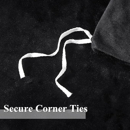 Ivellow Velvet Duvet Cover King Set Black Velvet Duvet Cover King Comforter Cover 3Pcs Ultra Soft Duvet Cover Breathable Solid Luxury Flannel Velour Duvet Cover Zipper Closure Corner Tie