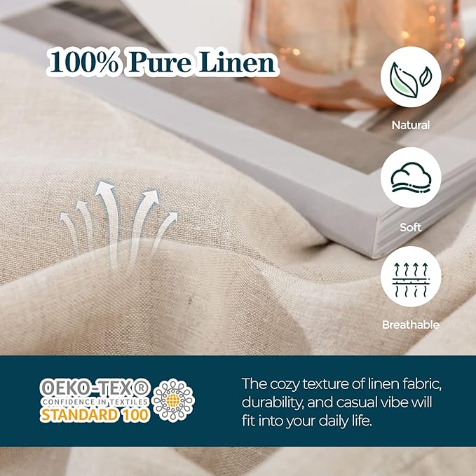 Simple&Opulence Body Pillow Cover 20" x 54",100% Pure Linen, Ultra Soft and Breathable, Body Pillowcase with Envelope Closure for Adults(Linen)