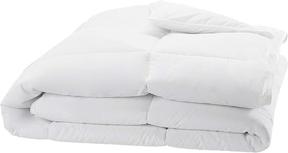 Amazon Basics White Down Alternative Comforter and Duvet Insert with Corner Tabs, Machine Washable, Twin, All-Season