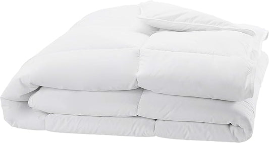 Amazon Basics White Down Alternative Comforter and Duvet Insert with Corner Tabs, Machine Washable, King, All-Season, 102 x 90 inches