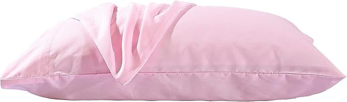 Evolive Ultra Soft Brushed Microfiber Standard Size 20"x30" Pillowcases Pair Set of 2 with Envelope Closure (20"x30" Standard, Pink)