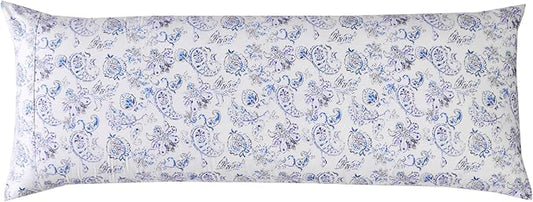 Elegant Comfort Ultra Soft 1-Piece Set Floral Print Pillowcases - 1500 Premium Hotel Quality Microfiber, Soft and Smooth Hidden Zipper Closure 1-Piece Pillow Covers - Body Pillowcase, Paisley Indigo