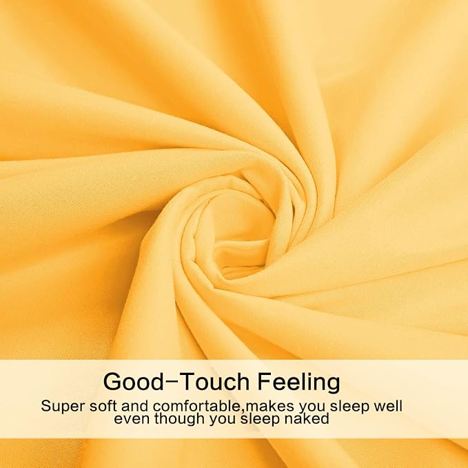 Best Season 1800 Thread Count Microfiber Fade Resistant Bed Sheet Set(1 Flat Sheet,1 Fitted Sheet and 1 Pillow Cases), Twin, Yellow