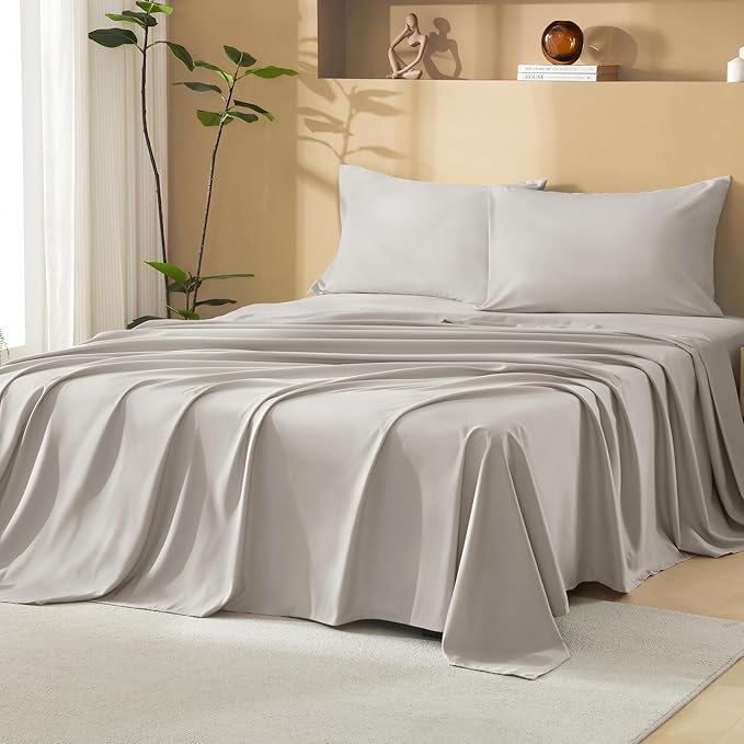 Litanika Linen King Size Comforter Set with Sheets - 7 Pieces Bed in a Bag King Boho Tufted Complete Bedding Sets with Comforter, Sheets, Pillowcases & Shams