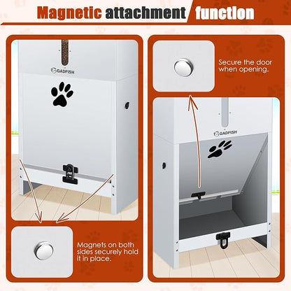60 lbs Large Automatic Dog Feeder, Outdoor Heavy Duty Pet Feeder for Large Breed Dogs, with Viewing Window and Lockable Door