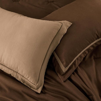 Wonderful Queen Comforter Set Hotel Style 8-Piece Luxury Bedding Set Hydro-Brushed Modern Lightweight Comforter with Matching Fitted Sheet,Flat Sheet,Pillow Sham,Decorative Pillows for All Season