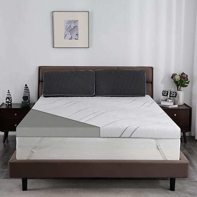 Ultra Firm Mattress Topper King Size, 3 Inch Extra Firm Mattress Pad for Pain Relief, High Density Support Bed Topper with Removable & Washable Cover, CertiPUR-US, No Smell