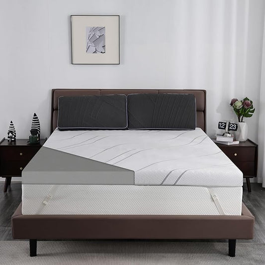 Ultra Firm Mattress Topper King Size, 3 Inch Extra Firm Mattress Pad for Pain Relief, High Density Support Bed Topper with Removable & Washable Cover, CertiPUR-US, No Smell