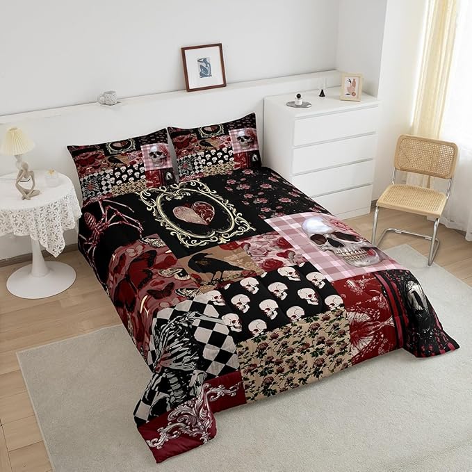 Fall Style Tree Comforter Set King Size,Mountain Nature Scenery Bedding Sets 3Pcs for Kids Girls Boys Adult Room Decor,Rustic Farmhouse Quilt Set Botanical Natural Duvet Insert,2 Pillowcases