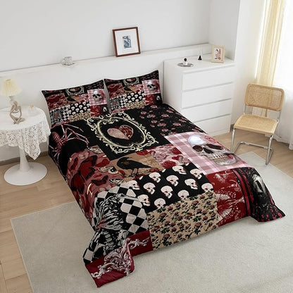 Fall Style Tree Comforter Set King Size,Mountain Nature Scenery Bedding Sets 3Pcs for Kids Girls Boys Adult Room Decor,Rustic Farmhouse Quilt Set Botanical Natural Duvet Insert,2 Pillowcases