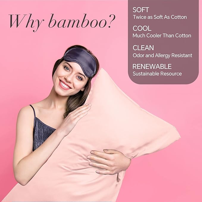 BEDELITE Pillow Cases Queen Size Set of 2, Rayon Derived from Bamboo, Cooling Pillow Cases for Hot Sleepers & Night Sweats, Breathable and Silky Soft Envelope Pillowcases(Coral, 20"x30")