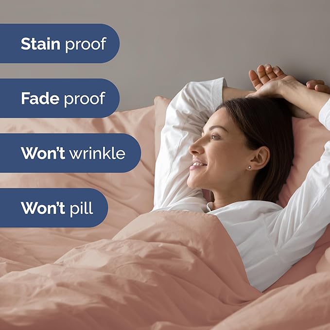 Duvet Cover Twin/Twin XL Size Set - Extra Soft Twin/Twin XL Duvet Cover 68" x 90" with 1 Pillow Sham - Hotel Luxury, Easy Care, Fade Free w/ Zipper Closures & Ties - Comfy, Cozy & Breathable (Mauve)