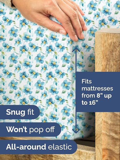 Floral Sheets - Flower Print Bed Sheet Set - 1 Flat, 1 Fitted & 1 Pillowcase w/ Deep Pockets - Comfy, Cozy, Wrinkle & Fade Free - Boho Botanical Bedding - Soft, Breathable & Cooling - Twin Size Set