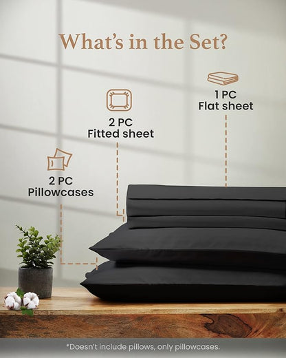 Good Sleep Bedding Split King Sheets for Adjustable Bed - Buttery Soft 100% Cotton Set, Sateen Bedding Set with Durable Twin XL Fitted Sheets - Dark Gray
