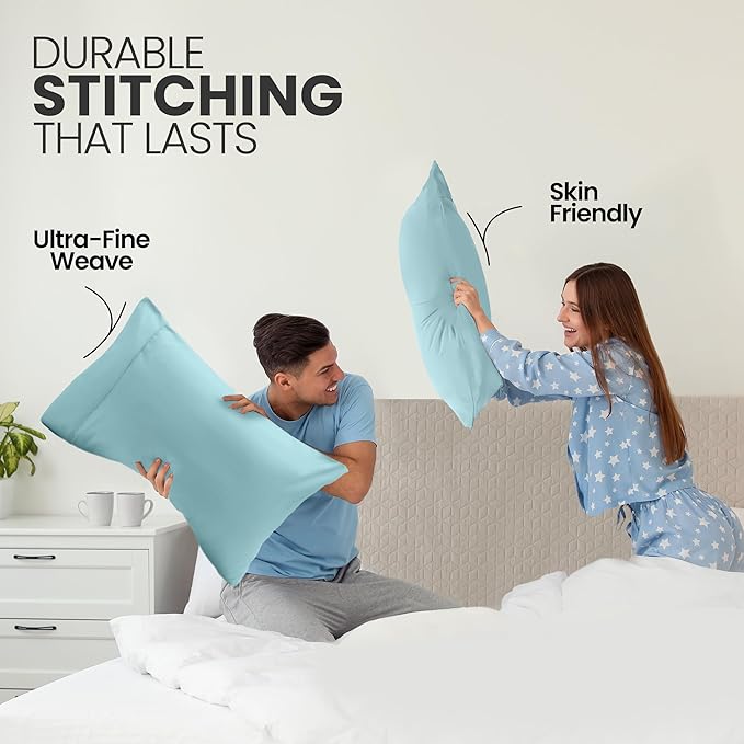 Utopia Bedding King Pillow Cases - 2 Pack - Envelope Closure - Soft Brushed Microfiber Fabric - Shrinkage and Fade Resistant Pillow Covers King Size 20 X 40 Inches (King, Spa Blue)