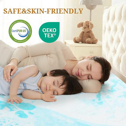Mattress Topper King, 3 Inch Gel Infused Memory Foam Mattress Topper, Pressure Relief, Mattress Pad, Breathable Bed Topper, CertiPUR-US Certified