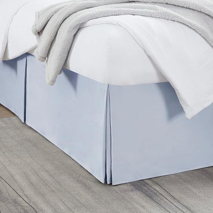 Nestl Ice Blue Full XL Bed Skirt - Full XL Size Bed Skirt 14 Inch Drop - Brushed Microfiber Bed Skirts - Hotel Quality Pleated Bed Skirt - Shrinkage & Fade Resistant