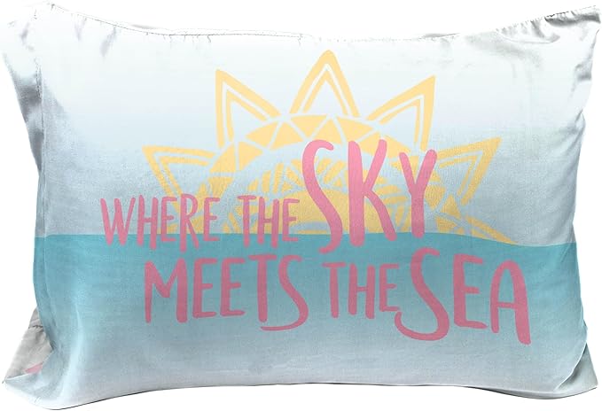 Jay Franco Disney Moana 2 Pack Reversible Pillowcases - Tropical Patchwork Double Sided Pillow Cover - Features Pua, Kids Super Soft Bedding