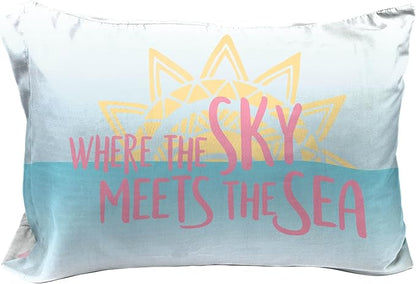 Jay Franco Disney Moana 2 Pack Reversible Pillowcases - Tropical Patchwork Double Sided Pillow Cover - Features Pua, Kids Super Soft Bedding