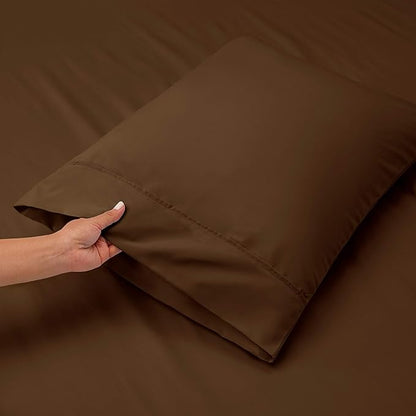 Hearth & Harbor Extra Deep Pocket Sheets - Fits Mattress 18-24 Inches Deep - Extra Deep Pocket Full Size Sets - 6 Piece Full Size - Full - Brown