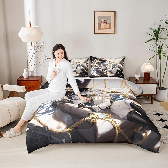 Erosebridal Anime Girl Toddler Bedding Set for Kids, Kawaii Japanese Anime Comforter Set Cartoon Girl Duvet Insert for Girls Boys Teens Men Japanese Animation Down Comforter, 1 Pillow Case
