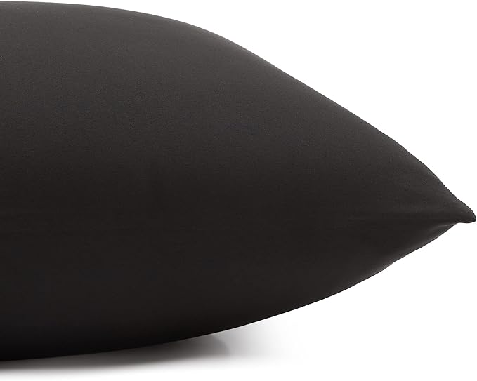 Amazon Basics Lightweight Super Soft Easy Care Breathable Microfiber 4-Piece Bed Sheet Set with 14-Inch Deep Pockets, Wrinkle Resistant, Full, Black, Solid