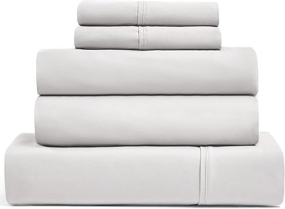 UGG Hedi Split King Sheet Set 5-Piece Luxury Cooling Sheets Deep Pockets Premium Bedding with 2 Shams Hypoallergenic Machine Washable Soft Lightweight Set for Adjustable Bed, Split King, Stone Grey