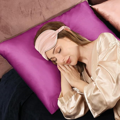 Adubor 100% Silk Pillowcase - Mulberry Silk Pillow Cases, 22 Momme 6A Grade Fibers, Silk Pillow Case for Hair and Skin Health, with Hidden Zipper (Queen 20''x30'', Dark Purple, 1PC)