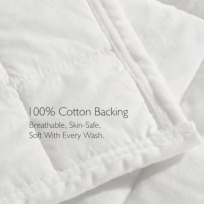 Greek Velvet Twin Quilt Set, 3× Softer Luxe Sheen, 100% Cotton Backing, 150GSM Down-Alternative Fill, Expanded 68×90" Coverage for Fuller Side Drape (1 Quilt + 1 Pillow Shams), Brilliant White