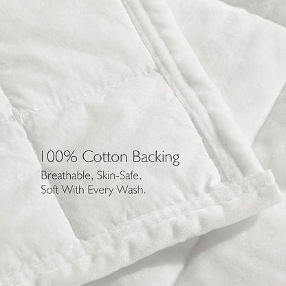 Greek Velvet Twin Quilt Set, 3× Softer Luxe Sheen, 100% Cotton Backing, 150GSM Down-Alternative Fill, Expanded 68×90" Coverage for Fuller Side Drape (1 Quilt + 1 Pillow Shams), Brilliant White