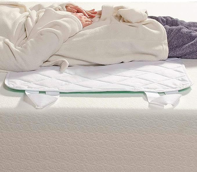DMI Waterproof Sheet to be Used as a Bed Pad, Mattress Protector, FSA and HSA Eligible, Furniture Cover or Seat Protector with Quilted Slide Sheet and 4 Layers of Protection, With Straps, 28 x 36