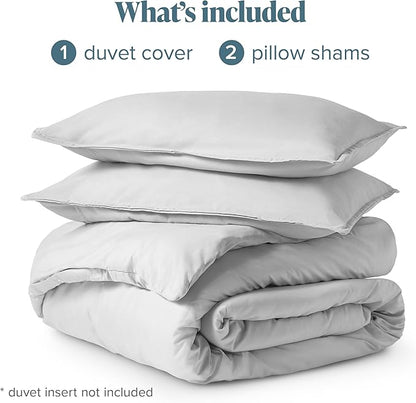 Bare Home Bedding Duvet Cover California King Size - Premium 1800 Super Soft Collection - Lightweight, Cooling - Soft Breathable Bedding Duvet Cover (Cal King, Cloud Grey)