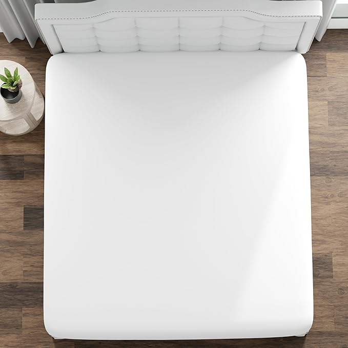 Levinsohn FRE111WHIT02 100% Vinyl Hypoallergenic, Fresh Ideas Waterproof Mattress Protector, Full White