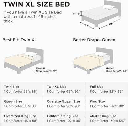 Bedsure Comforter Duvet Insert - Quilted Comforters Twin XL Size, All Season Duvet, GentleSoft Down Alternative Bedding, with 8 Tabs, Gifts for Women/Men, Navy Blue, Twin XL 92 x 68 Inches