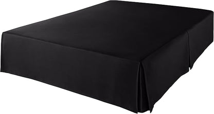 Amazon Basics Lightweight Pleated Bed Skirt, Machine Washable, Wrinkle and Fade Resistant, King, Black