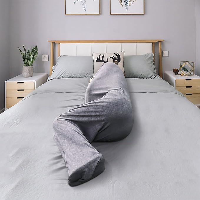 Wearable Sleep Pod Hug Blanket,Constant Temperature Control Bedding 360° Ergonomic Snug Fit, Ultra Soft Duvet Fabric for All-Season Deep Sleep(Gray,150 * 40cm)