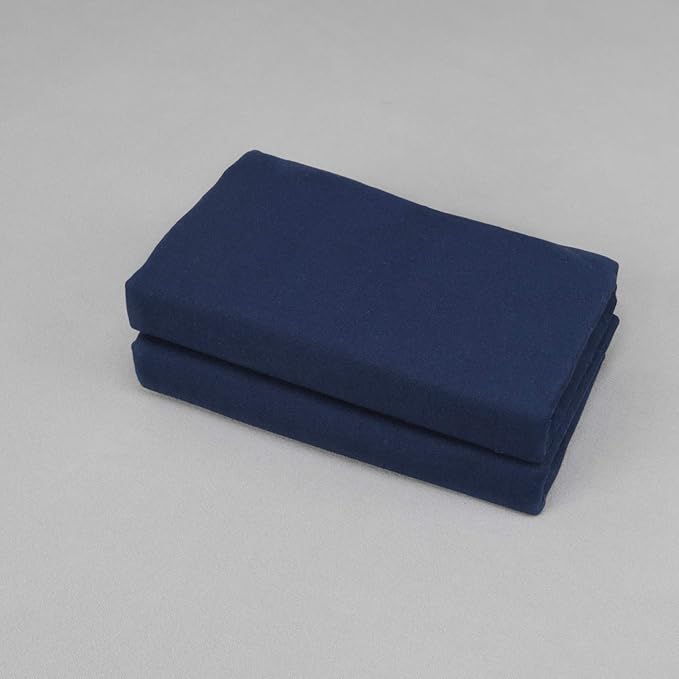 2-Pack Stretch Pillow Cases - Jersey Knit & Ultra Soft Envelope Closure Pillowcases T-Shirt Like Microfiber Blend - Suitable for Queen or Standard Size Set of 2, Navy