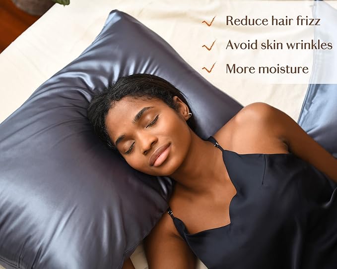 Yanibest Satin Pillowcase, Silk Pillow Cases for Hair and Skin with Zipper, Queen Pillow Cases Set of 2 for 20"x30", Exquisite Packaging for Women Men