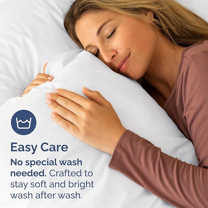King Pillow Cases Set of 4 - Ultra Soft Hotel Quality Pillowcase Covers - Comfy, Cozy & Wrinkle Free - Shrinkage, Stain and Fade Resistant - Machine Washable Pillow Protectors - 4 Piece Set - White