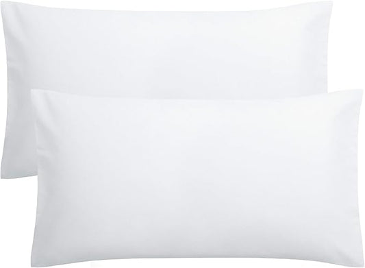 FLXXIE King Pillow Cases Set of 2, Soft Microfiber Pillow Covers with Envelope Closure, Wrinkle, Fade and Stain Resistant Pillowcases, 20x36, White