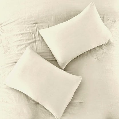 Modern Threads 4-Piece Garment-Washed Comforter Set Beck Coconut Queen